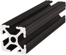 80/20 Inc. - 72 Inches Long x 1 Inch Wide x 1 Inch High, T Slotted Aluminum Extrusion - 0.4379 Square Inches, Black Anodized Finish - Benchmark Tooling