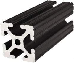 80/20 Inc. - 72 Inches Long x 1-1/2 Inches Wide x 1-1/2 Inches High, T Slotted Aluminum Extrusion - 1.154 Square Inches, Black Anodized Finish - Benchmark Tooling