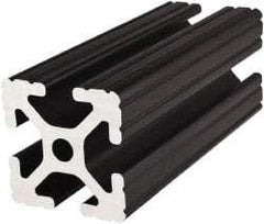 80/20 Inc. - 145 Inches Long x 1-1/2 Inches Wide x 1-1/2 Inches High, T Slotted Aluminum Extrusion - 1.154 Square Inches, Black Anodized Finish - Benchmark Tooling