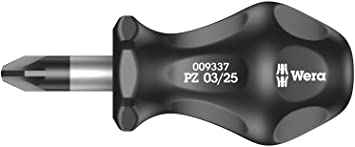 Wera 05009337001 Stubby/Carburettor screwdriver PZ03x25mm,Multi-colour - Benchmark Tooling