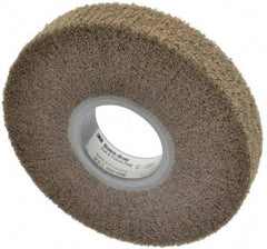 3M - 6" Diam Aluminum Oxide Cutting, Polishing Flap Wheel - 2" Hole, 1" Wide, Density 5, Nonwoven, Medium Grade, 4,000 Max RPM - Benchmark Tooling