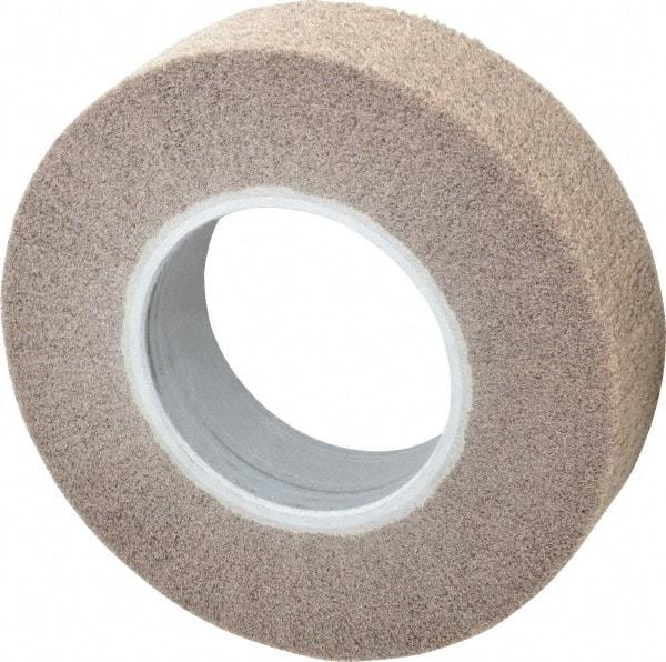 3M - 8" Diam Aluminum Oxide Cutting, Polishing Flap Wheel - 4" Hole, 2" Wide, Density 7, Nonwoven, Medium Grade, 4,000 Max RPM - Benchmark Tooling