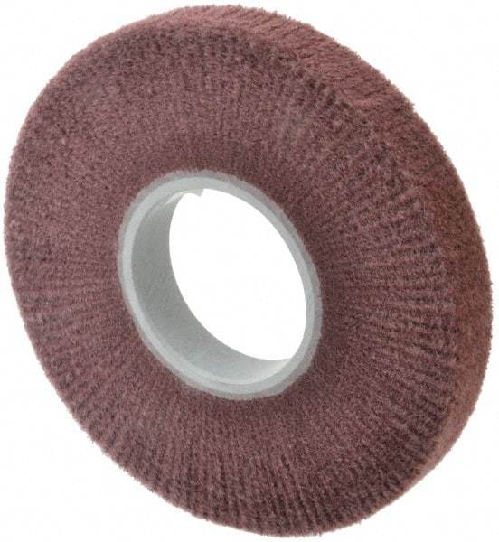 3M - 8" Diam Aluminum Oxide Finishing Flap Wheel - 3" Hole, 1" Wide, Density 7, Nonwoven, Fine Grade, 3,200 Max RPM - Benchmark Tooling