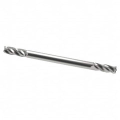 Accupro - 3mm, 6mm LOC, 3mm Shank Diam, 38mm OAL, 4 Flute, Solid Carbide Square End Mill - Double End, Uncoated, Spiral Flute, 40° Helix, Centercutting, Right Hand Cut, Right Hand Flute - Benchmark Tooling
