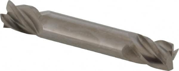 Accupro - 12mm, 16mm LOC, 12mm Shank Diam, 76mm OAL, 4 Flute, Solid Carbide Square End Mill - Double End, Uncoated, Spiral Flute, 40° Helix, Centercutting, Right Hand Cut, Right Hand Flute - Benchmark Tooling