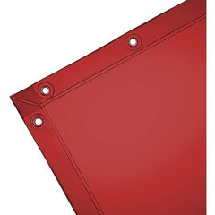 Wilson Industries - 6' High x 6' Wide x 14mm Thick Vinyl Welding Curtain - Orange, Grommet - Benchmark Tooling