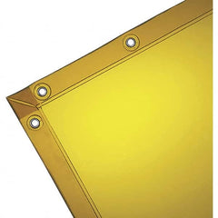 Wilson Industries - 6' High x 8' Wide x 14mm Thick Vinyl Welding Curtain - Gold, Grommet - Benchmark Tooling