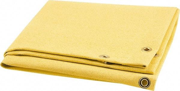 Steiner - 6' High x 6' Wide x 0.051" Thick Acrylic Coated Fiberglass Welding Blanket - Gold, Grommet - Benchmark Tooling