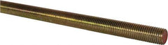 Value Collection - 1-8 UNC (Coarse), 6' Long, Alloy Steel Threaded Rod - Yellow Zinc-Plated Finish, Right Hand Thread - Benchmark Tooling