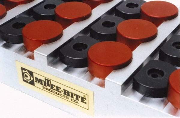 Mitee-Bite - 3/8" Mild Steel Hex, 5/8-11 Stud Thread, Symmetrical Hex Clamp - 35/64" Hex Height, 6,000 Lb Holding Force, Mild Steel Stud, 1-1/8" Long Thread, 100 Ft/Lb Torque, 4 Clamps - Benchmark Tooling