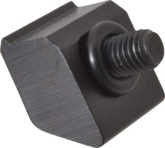 Mitee-Bite - 1/2-13 Screw Thread, 1-1/2" Wide x 3/8" High, Serrated Steel Standard Style Screw Mount Toe Clamp - 12,000 Lb Holding Force, 1,300" Lb Torque, 108.33 Lb Ft Torque, 0.77" Long Extension, 0.075" Throw, 2 Clamps in Package - Benchmark Tooling