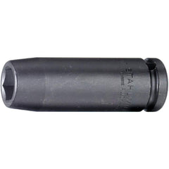 Impact Sockets; Drive Size: 1/2 in; Socket Size (mm): 17; Drive Style: Square; Overall Length (Decimal Inch): 3.3500; Material: Alloy Steel; Finish: Gunmetal; Insulated: No; Non-sparking: No; Deep: Yes; Number Of Points: 6