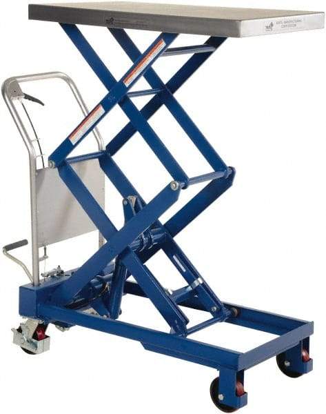 Vestil - 2,000 Lb Capacity Hydraulic Scissor Elevating Cart - 15" Lift Height, 40" Platform Length x 20" Platform Width - Benchmark Tooling
