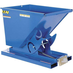 Vestil - 6,000 Lb Load Capacity, 0.5 Cu Yd, Steel Self-Dumping Hopper - 33-1/2" Wide x 52" Long x 38-1/2" High, Powder Coat Blue - Benchmark Tooling