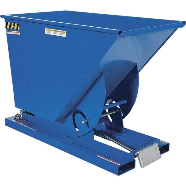 Vestil - 6,000 Lb Load Capacity, 0.75 Cu Yd, Steel Self-Dumping Hopper - 31-9/16" Wide x 61-1/8" Long x 42-3/4" High, Powder Coat Blue - Benchmark Tooling