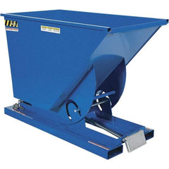 Vestil - 6,000 Lb Load Capacity, 0.75 Cu Yd, Steel Self-Dumping Hopper - 31-9/16" Wide x 61-1/8" Long x 42-3/4" High, Powder Coat Blue - Benchmark Tooling