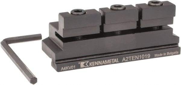 Kennametal - Tool Block Style A2TEN, 19mm Blade Height, 75mm OAL, 30mm OAH, Indexable Cutoff Blade Tool Block - 5/8" Shank Height, 5/8" Shank Width, Reversible, Series A2 Cut-Off - Benchmark Tooling