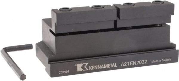 Kennametal - Tool Block Style A2TEN, 32mm Blade Height, 110mm OAL, 50mm OAH, Indexable Cutoff Blade Tool Block - 1-1/4" Shank Height, 1-1/4" Shank Width, Reversible, Series A2 Cut-Off - Benchmark Tooling