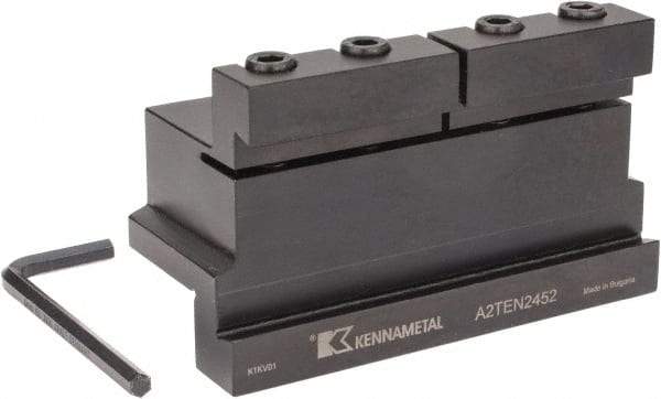 Kennametal - Tool Block Style A2TEN, 52mm Blade Height, 5.32" OAL, 80mm OAH, Indexable Cutoff Blade Tool Block - 1-1/2" Shank Height, 1-1/2" Shank Width, Reversible, Series A2 Cut-Off - Benchmark Tooling