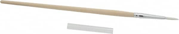 PRO-SOURCE - #4 Taklon Artist's Paint Brush - 1/8" Wide, 9/16" Bristle Length, 5-1/2" Wood Handle - Benchmark Tooling