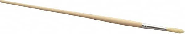 PRO-SOURCE - #5 Pig/Boar Artist's Paint Brush - 9/32" Wide, 1-1/16" Bristle Length, 9-1/2" Wood Handle - Benchmark Tooling