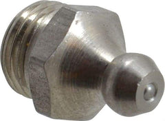 PRO-LUBE - Straight Head Angle, M10x1.0 Metric Stainless Steel Standard Grease Fitting - 11mm Hex - Benchmark Tooling