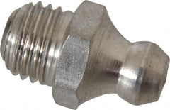 PRO-LUBE - Straight Head Angle, M8x1.0 Metric Stainless Steel Standard Grease Fitting - 9mm Hex - Benchmark Tooling