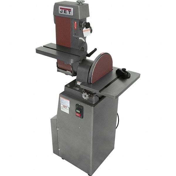 Jet - 48 Inch Long x 6 Inch Wide Belt, 12 Inch Diameter, Horizontal and Vertical Combination Sanding Machine - 2,850 Ft./min Belt Speed, 1-1/2 HP, Single Phase - Benchmark Tooling