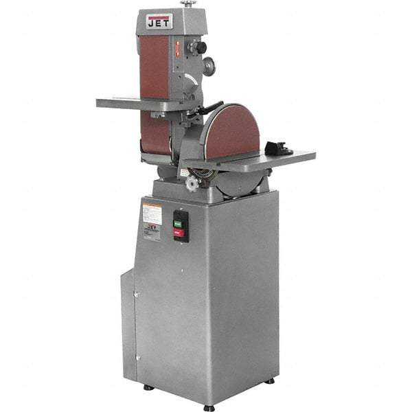 Jet - 48 Inch Long x 6 Inch Wide Belt, 12 Inch Diameter, Horizontal and Vertical Combination Sanding Machine - 2,850 Ft./min Belt Speed, 1-1/2 HP, Three Phase - Benchmark Tooling