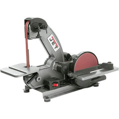 Jet - 42 Inch Long x 1 Inch Wide Belt, 8 Inch Diameter, Vertical Combination Sanding Machine - 3,000 Ft./min Belt Speed, 1/3 HP, Single Phase - Benchmark Tooling