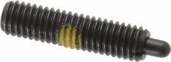 Vlier - 10-32, 3/4" Thread Length, 1/8" Plunger Projection, Steel Threaded Spring Plunger - 0.091 - 0.092" Max Plunger Diam, 3/4" Plunger Length, 2.9 Lb Init End Force, 11.1 Lb Final End Force - Benchmark Tooling