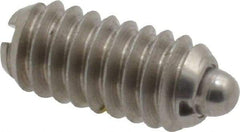 Vlier - 1/4-20, 17/32" Thread Length, 0.078" Plunger Projection, Stainless Steel Threaded Spring Plunger - 0.119" Max Plunger Diam, 0.531" Plunger Length, 3 Lb Init End Force, 10.5 Lb Final End Force - Benchmark Tooling