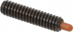 Vlier - 1/4-20, 1" Thread Length, 3/16" Plunger Projection, Steel Threaded Spring Plunger - 0.116 - 0.118" Max Plunger Diam, 1" Plunger Length, 3 Lb Init End Force, 13 Lb Final End Force - Benchmark Tooling