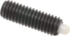 Vlier - 3/8-16, 1-1/8" Thread Length, 3/16" Plunger Projection, Steel Threaded Spring Plunger - 0.185 - 3/16" Max Plunger Diam, 1-1/8" Plunger Length, 5.5 Lb Init End Force, 14.5 Lb Final End Force - Benchmark Tooling