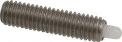 Vlier - 10-32, 3/4" Thread Length, 1/8" Plunger Projection, Stainless Steel Threaded Spring Plunger - 0.09 - 0.092" Max Plunger Diam, 3/4" Plunger Length, 2.9 Lb Init End Force, 11.1 Lb Final End Force - Benchmark Tooling