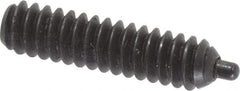 Vlier - 6-32, 17/32" Thread Length, 1/16" Plunger Projection, Steel Threaded Spring Plunger - 0.044 - 0.045" Max Plunger Diam, 17/32" Plunger Length, 0.5 Lb Init End Force, 1.5 Lb Final End Force, 0.063" Hex - Benchmark Tooling