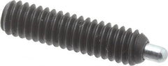 Vlier - 8-32, 5/8" Thread Length, 3/32" Plunger Projection, Steel Threaded Spring Plunger - 0.069 - 0.07" Max Plunger Diam, 5/8" Plunger Length, 0.7 Lb Init End Force, 2.3 Lb Final End Force, 0.063" Hex - Benchmark Tooling