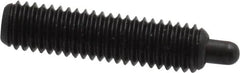 Vlier - 10-32, 3/4" Thread Length, 1/8" Plunger Projection, Steel Threaded Spring Plunger - 0.091 - 0.092" Max Plunger Diam, 3/4" Plunger Length, 2.9 Lb Init End Force, 11.1 Lb Final End Force, 0.063" Hex - Benchmark Tooling