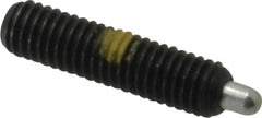 Vlier - 10-32, 3/4" Thread Length, 1/8" Plunger Projection, Steel Threaded Spring Plunger - 0.091 - 0.092" Max Plunger Diam, 3/4" Plunger Length, 1.3 Lb Init End Force, 2.7 Lb Final End Force, 0.063" Hex - Benchmark Tooling