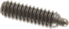 Vlier - 1/4-20, 3/4" Thread Length, 1/8" Plunger Projection, Steel Threaded Spring Plunger - 0.117 - 0.118" Max Plunger Diam, 3/4" Plunger Length, 2 Lb Init End Force, 9 Lb Final End Force, 0.079" Hex - Benchmark Tooling