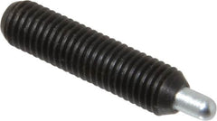 Vlier - 1/4-28, 1" Thread Length, 3/16" Plunger Projection, Steel Threaded Spring Plunger - 0.117 - 0.118" Max Plunger Diam, 1" Plunger Length, 1 Lb Init End Force, 4 Lb Final End Force, 0.079" Hex - Benchmark Tooling