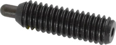 Vlier - 5/16-18, 1" Thread Length, 3/16" Plunger Projection, Steel Threaded Spring Plunger - 0.133 - 0.135" Max Plunger Diam, 1" Plunger Length, 3 Lb Init End Force, 15 Lb Final End Force, 0.093" Hex - Benchmark Tooling