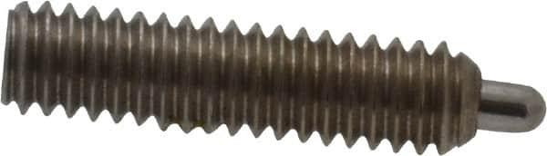 Vlier - 8-32, 5/8" Thread Length, 3/32" Plunger Projection, Stainless Steel Threaded Spring Plunger - 0.069 - 0.07" Max Plunger Diam, 5/8" Plunger Length, 0.7 Lb Init End Force, 2.3 Lb Final End Force, 0.063" Hex - Benchmark Tooling