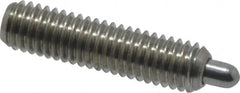 Vlier - 10-32, 3/4" Thread Length, 1/8" Plunger Projection, Stainless Steel Threaded Spring Plunger - 0.091 - 0.092" Max Plunger Diam, 3/4" Plunger Length, 2.9 Lb Init End Force, 11.1 Lb Final End Force, 0.063" Hex - Benchmark Tooling