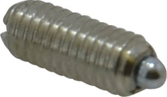 Vlier - 10-32, 0.468" Thread Length, 0.065" Plunger Projection, Steel Threaded Spring Plunger - 0.093" Max Plunger Diam, 0.468" Plunger Length, 0.75 Lb Init End Force, 2.5 Lb Final End Force - Benchmark Tooling