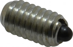 Vlier - 5/16-18, 9/16" Thread Length, 1/12" Plunger Projection, Steel Threaded Spring Plunger - 0.135" Max Plunger Diam, 0.562" Plunger Length, 3.75 Lb Init End Force, 15.5 Lb Final End Force - Benchmark Tooling