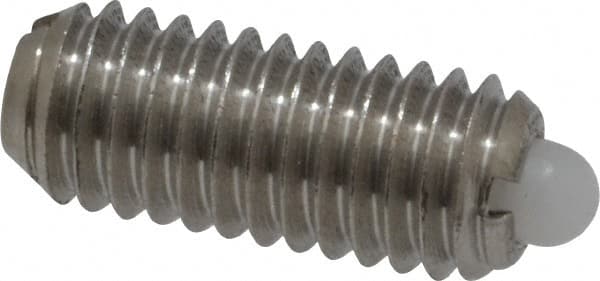 Vlier - 10-32, 0.468" Thread Length, 0.065" Plunger Projection, Stainless Steel Threaded Spring Plunger - Benchmark Tooling