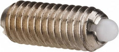 Vlier - 10-32, 0.468" Thread Length, 0.065" Plunger Projection, Stainless Steel Threaded Spring Plunger - 0.093" Max Plunger Diam, 0.468" Plunger Length, 1.75 Lb Init End Force, 6.25 Lb Final End Force - Benchmark Tooling