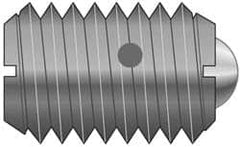 Vlier - M8x1.25, 5mm Ball Diam, 16mm Body Length, 1.5mm Max Ball Reach, Threaded Ball Plunger - Stainless Steel Body, Nylon Ball, 1.12 Lb Initial End Force, 2.25 Lb Final End Force, Locking Element - Benchmark Tooling