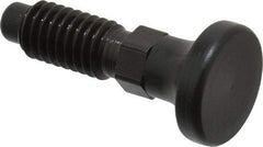 Vlier - 3/8-16, 1/4" Max Plunger Diam, 0.25 Lb Init to 2 Lb Final End Force, Knob Handle Plunger - Delrin Knob, 0.94" Body Length, 3/4" Length Under Head/Shoulder, 0.18" Plunger Projection - Benchmark Tooling